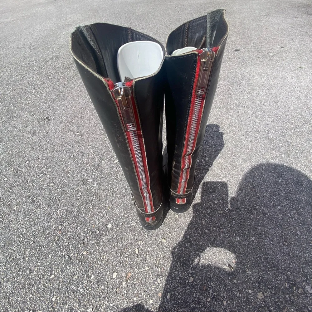 Golden Goose Burnished Black Leather Riding Boots Size 39 8.5 - Picture 6 of 8